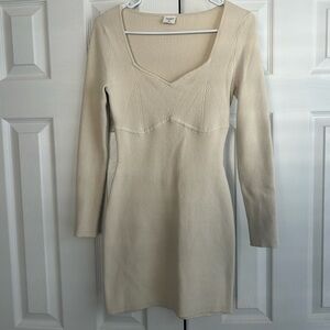 Abercrombie & Fitch Beige Long Sleeve Dress